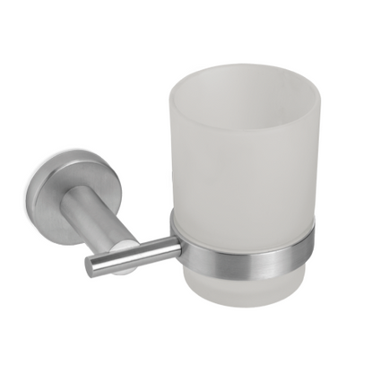 SUPPORTO CON BICCHIERE A MURO VEMA ACCIAIO V17300