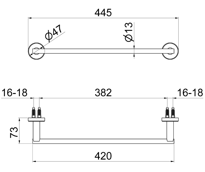 PORTA SALVIETTE L. 400 mm VEMA ACCIAIO V17311