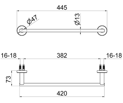 PORTA SALVIETTE L. 400 mm VEMA ACCIAIO V17311