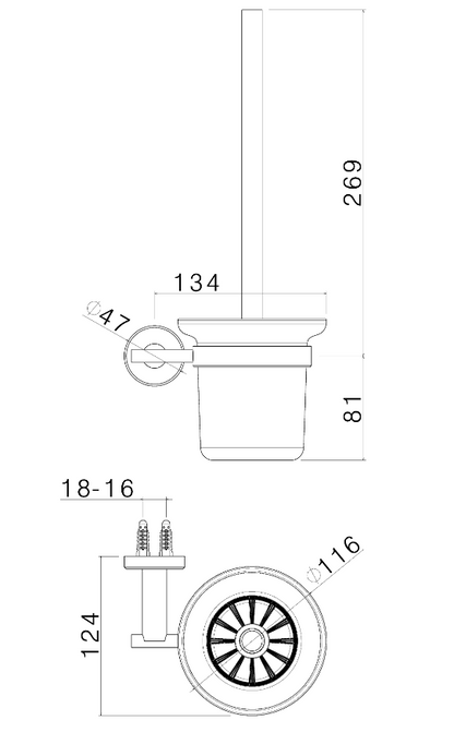 PORTA SCOPINO A MURO VEMA ACCIAIO V17340