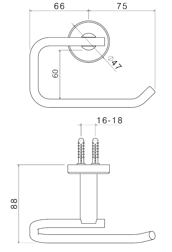PORTA ROTOLO A MURO VEMA ACCIAIO V17350