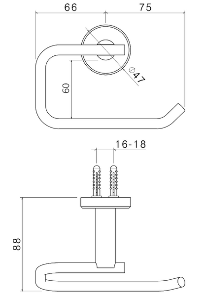 PORTA ROTOLO A MURO VEMA ACCIAIO V17350