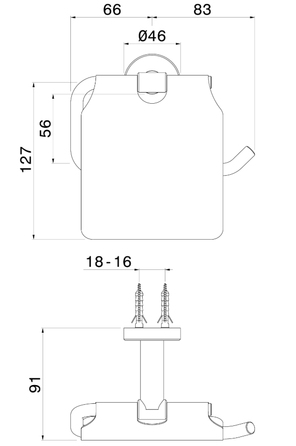 PORTA ROTOLO A MURO CON COPERCHIO VEMA ACCIAIO V17355