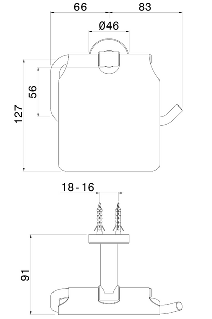 PORTA ROTOLO A MURO CON COPERCHIO VEMA ACCIAIO V17355