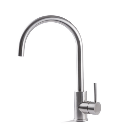 MISCELATORE MONOCOMANDO LAVELLO CANNA TONDA VEMA TIBER STEEL KITCHEN ACCIAIO V18021