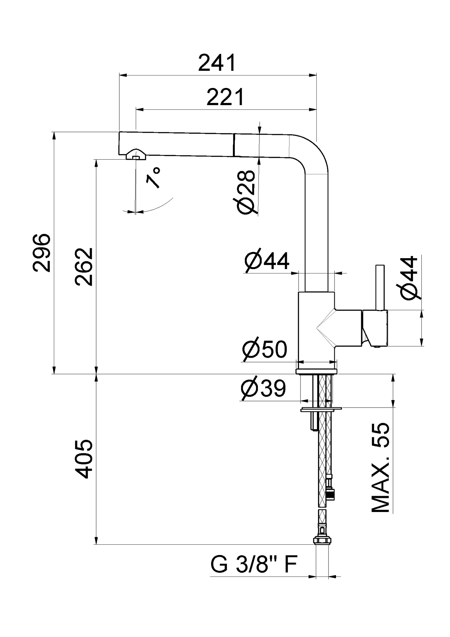 MISCELATORE MONOCOMANDO LAVELLO CANNA L VEMA RIACE OTTONE V18025