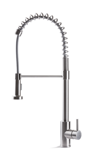 MISCELATORE MONOCOMANDO LAVELLO CON MOLLA VEMA TIBER STEEL KITCHEN ACCIAIO V18030