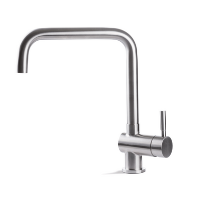 MISCELATORE MONOCOMANDO LAVELLO CANNA QUADRA VEMA TIBER STEEL KITCHEN ACCIAIO V19020