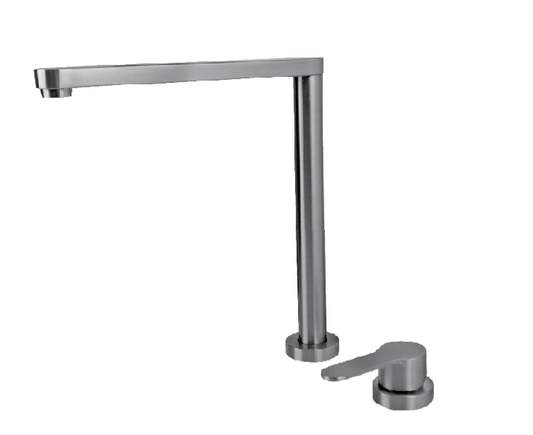 MISCELATORE MONOCOMANDO LAVELLO CANNA PIATTA VEMA REKA ACCIAIO V20023