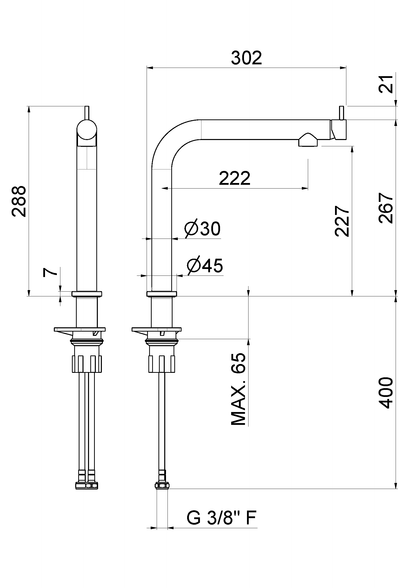 MISCELATORE MONOCOMANDO LAVELLO CANNA L VEMA REKA ACCIAIO V20250