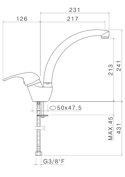 MISCELATORE MONOCOMANDO LAVELLO CANNA TONDA VEMA VENENZA OTTONE V23060