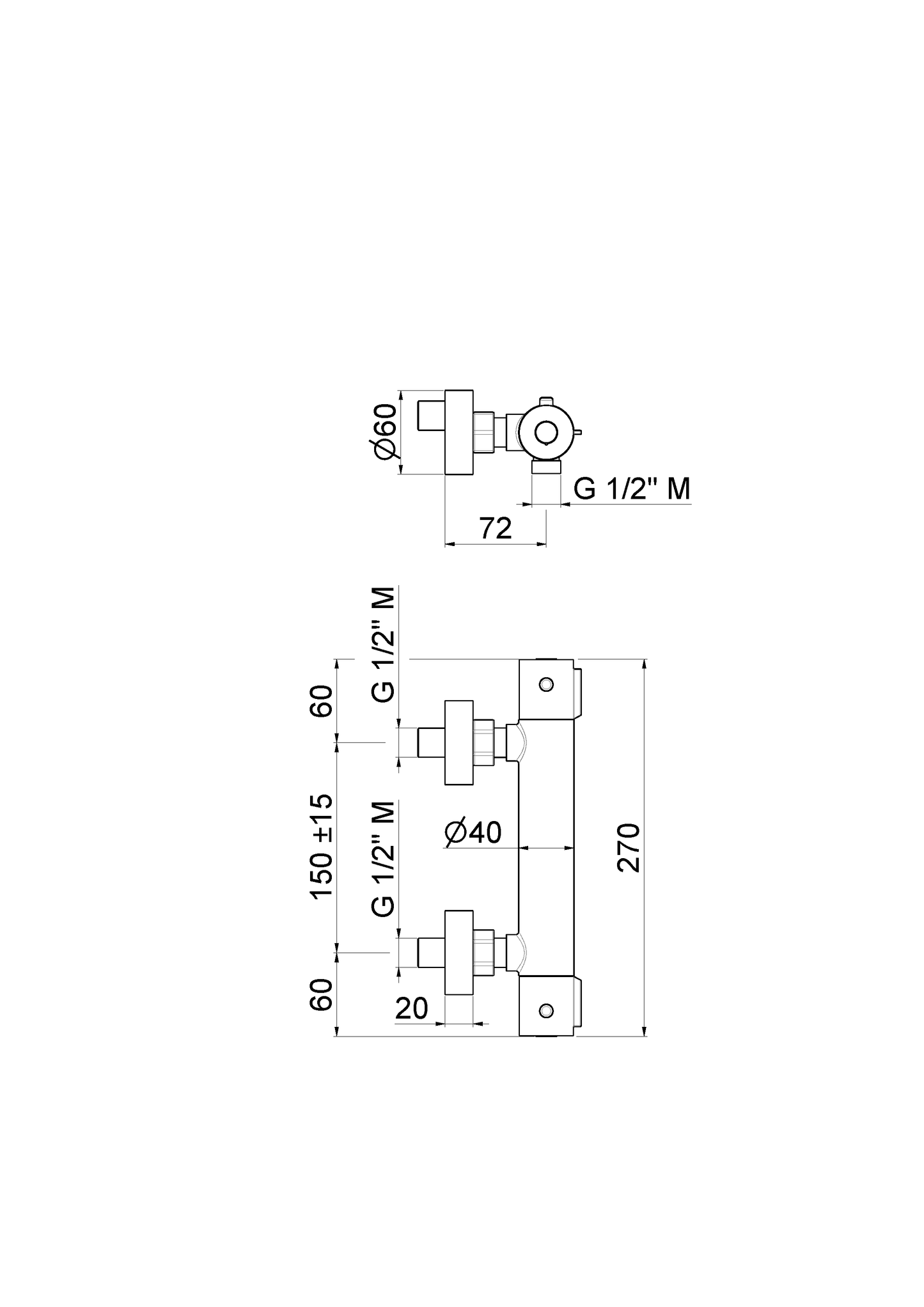 MISCELATORE TERMOSTATICO DOCCIA VEMA WELLNESS BRASS OTTONE V24092