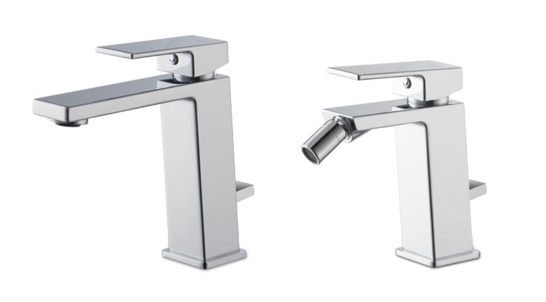 SET MISCELATORE MONOCOMANDO LAVABO + BIDET VEMA LYS OTTONE V25010 + V25070