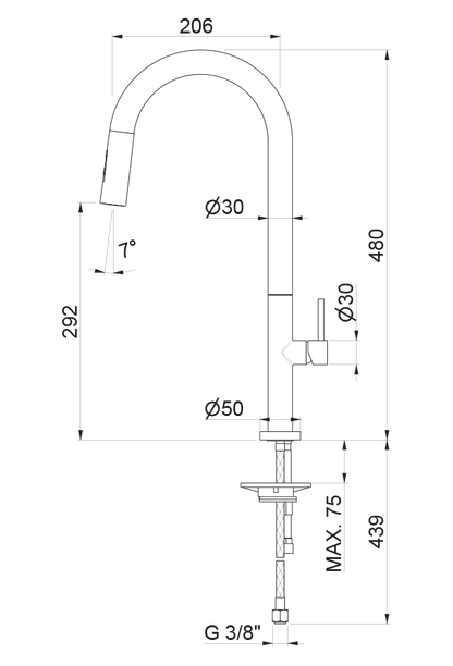 MISCELATORE MONOCOMANDO LAVELLO CANNA TONDA VEMA MOSA OTTONE V26040