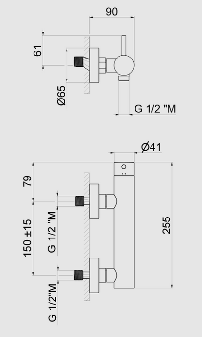 MISCELATORE MONOCOMANDO ESTERNO DOCCIA VEMA MAIRA OTTONE V27090