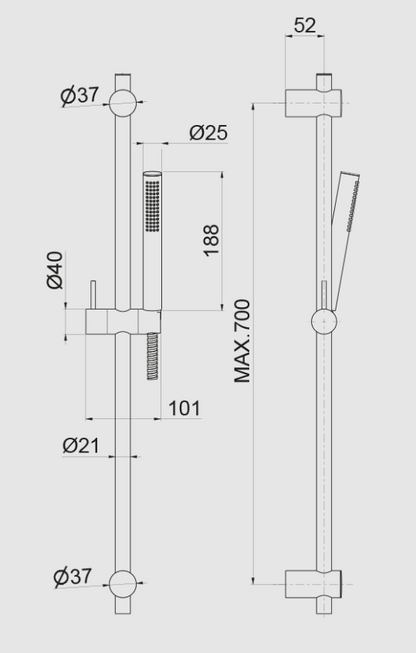 ASTA SALISCENDI DOCCIA VEMA OTEN OTTONE V27100