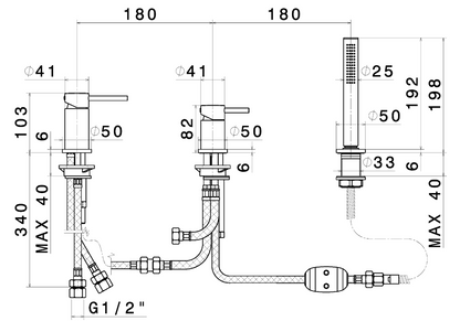 GRUPPO BORDO VASCA CON DEVIATORE VEMA MAIRA OTTONE V27160