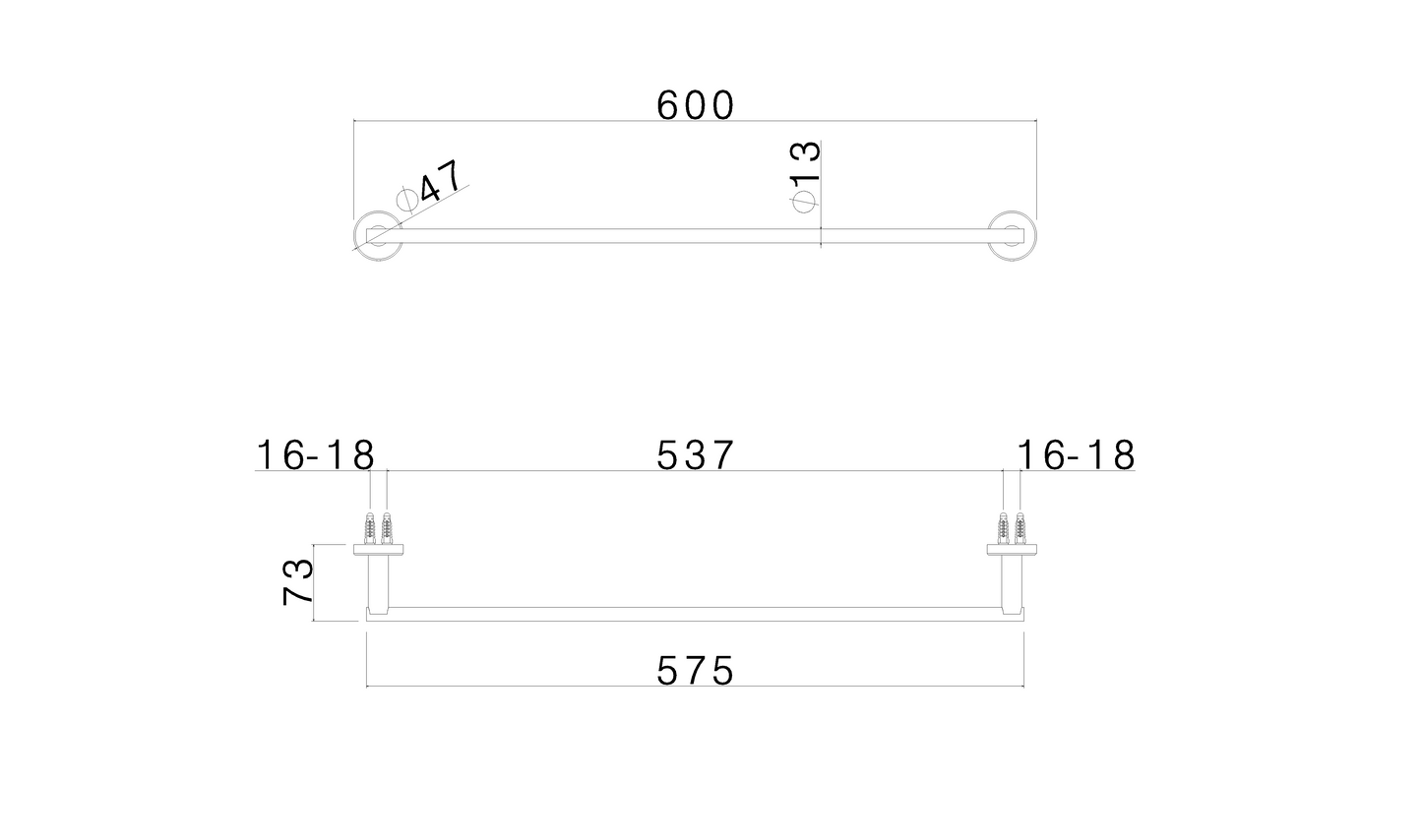 PORTA SALVIETTE L. 600 mm VEMA OTTONE V27310