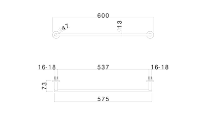 PORTA SALVIETTE L. 600 mm VEMA OTTONE V27310