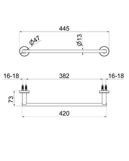 PORTA SALVIETTE L. 400 mm VEMA OTTONE V27311