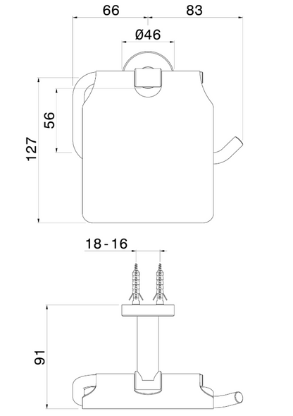 PORTA ROTOLO A MURO CON COPERCHIO VEMA OTTONE V27355