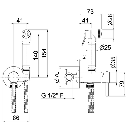 MISCELATORE MONOCOMANDO PER BIDET VEMA OTEN OTTONE V27405