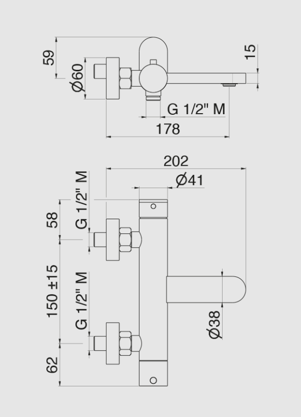 MISCELATORE VASCA ESTERNO CON DEVIATORE VASCA/DOCCIA VEMA AYAS STEEL ACCIAIO V28080