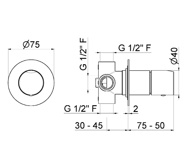 DEVIATORE DA INCASSO VEMA WELLNESS STEEL ACCIAIO V29120
