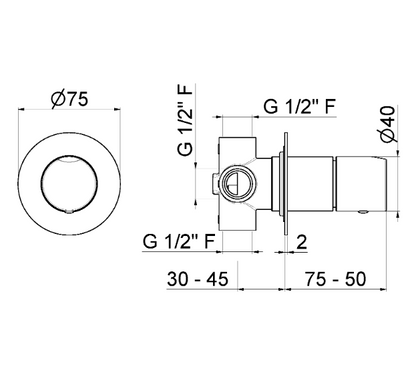 DEVIATORE DA INCASSO VEMA WELLNESS STEEL ACCIAIO V29120