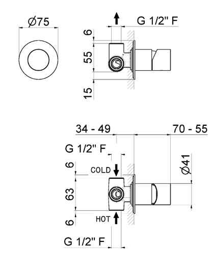MISCELATORE MONOCOMANDO DOCCIA DA INCASSO VEMA VENY STEEL ACCIAIO V29131