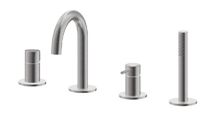 GRUPPO BORDO VASCA CON DEVIATORE VEMA VENY STEEL ACCIAIO V29150