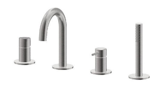 GRUPPO BORDO VASCA CON DEVIATORE VEMA VENY STEEL ACCIAIO V29150