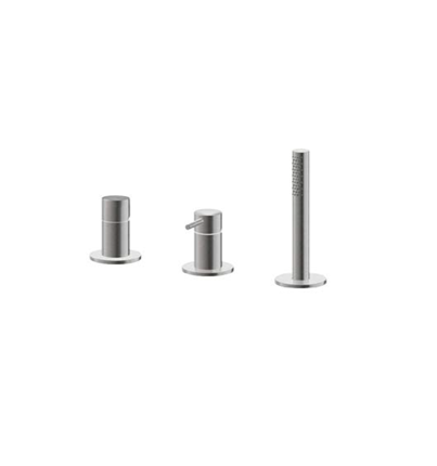 GRUPPO BORDO VASCA CON DEVIATORE VEMA VENY STEEL ACCIAIO V29160