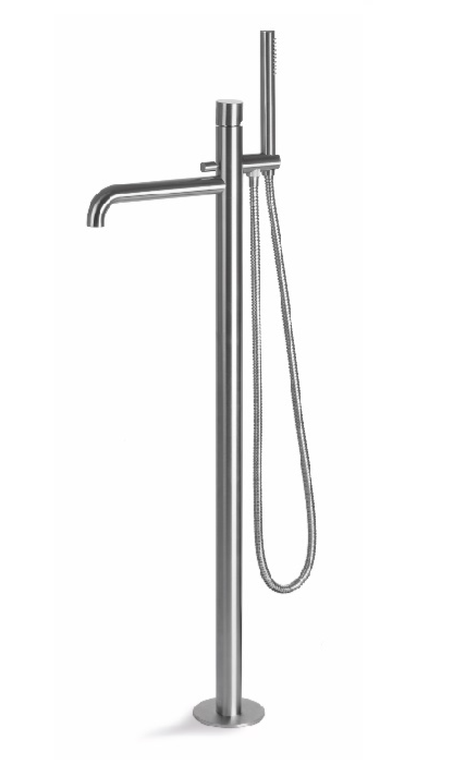 MISCELATORE MONOCOMANDO VASCA A PAVIMENTO VEMA VENY STEEL ACCIAIO V29195