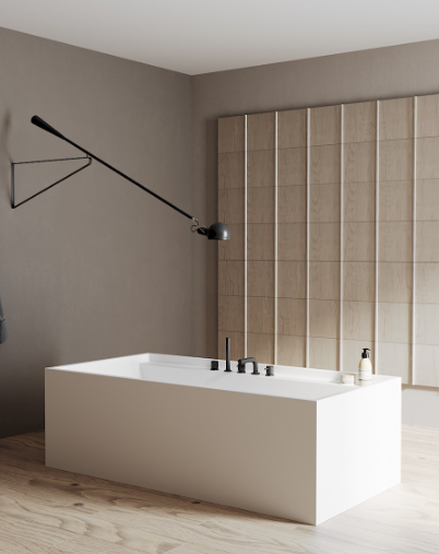 Vasca in CORIAN con bordo x rubinetteria NIC DESIGN POOL MAXI - 180x90x57 cm