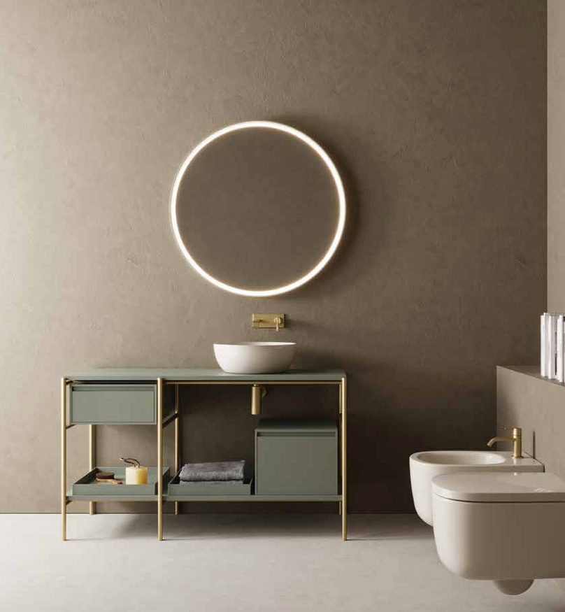 Mobile da Bagno NIC DESIGN VELO 131 Salvia/Giallo Lino - 131x52x74 cm