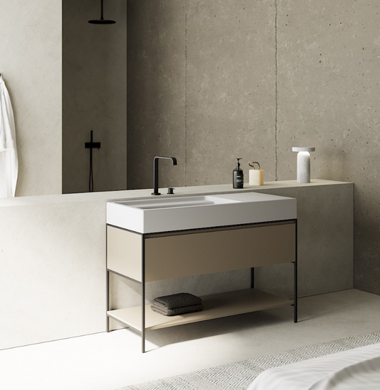 Mobile da Bagno NIC DESIGN ELEN 120 Lavabo in ceramica BIANCO - 120x50x85 cm