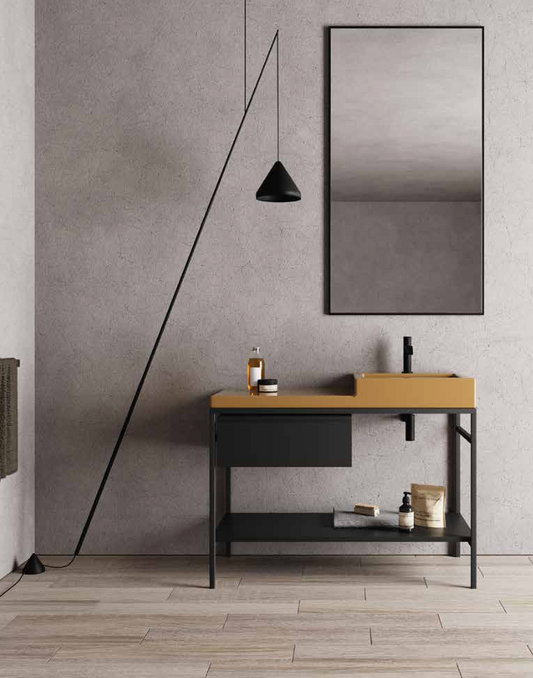 Mobile da Bagno NIC DESIGN SEMPLICE 105 Lavabo Curry/Antracite - 105x48x8 cm