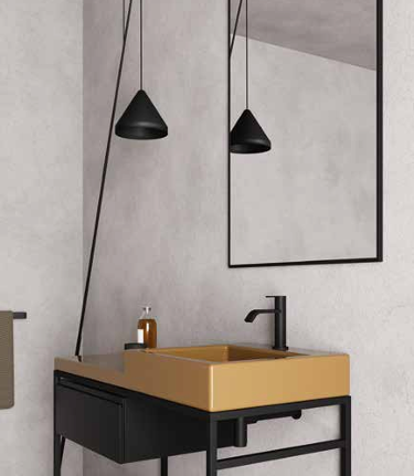 Mobile da Bagno NIC DESIGN SEMPLICE 105 Lavabo Curry/Antracite - 105x48x8 cm