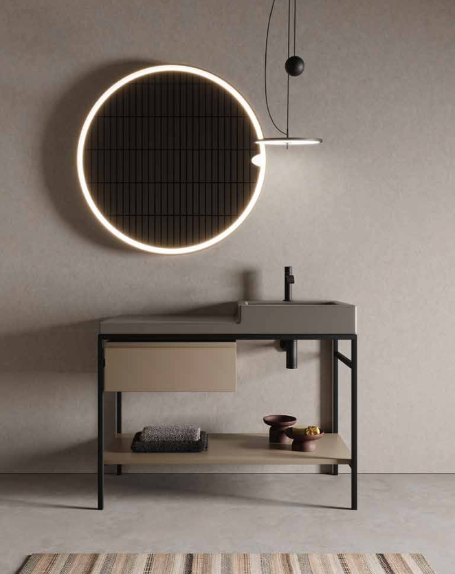 Mobile da Bagno NIC DESIGN SEMPLICE 105 Lavabo Argilla/Sabbia - 105x48x8 cm