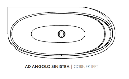 Vasca in Acrilico/Gel Coat Resina FORMA AQUAE AURA CORNER 160x75 cm