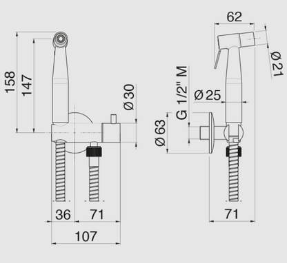 RUBINETTO MONOCOMANDO PER WC VEMA ACCIAIO V17400