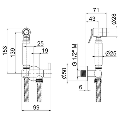 RUBINETTO MONOCOMANDO PER WC VEMA OTAGO ACCIAIO V27400