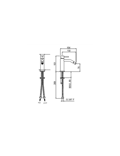 MISCELATORE MONOCOMANDO BIDET VEMA OTAGO ACCIAIO V32071