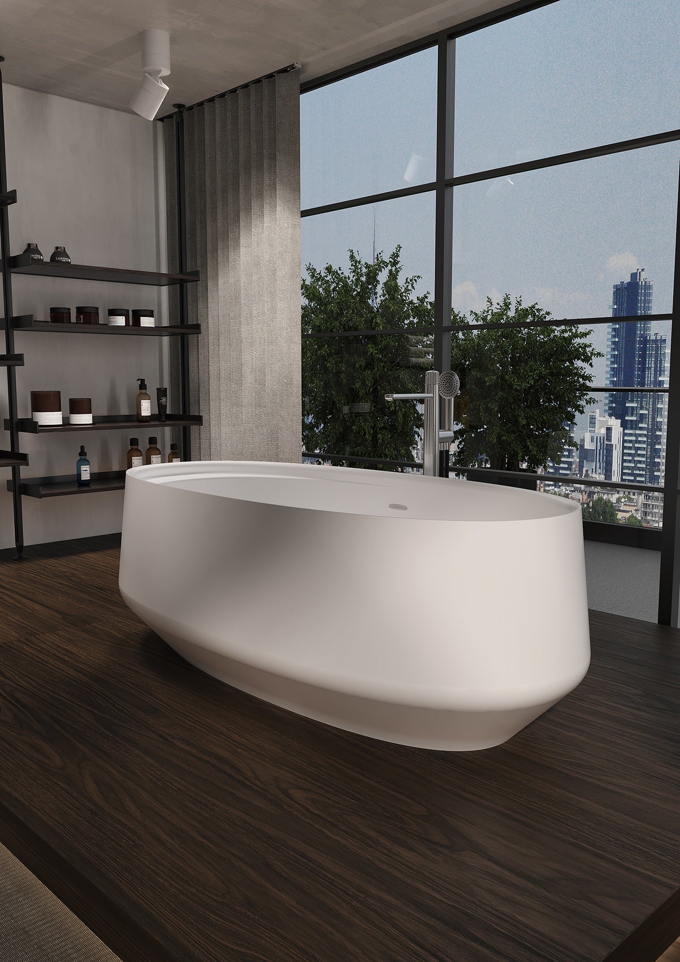 Vasca in Acrilico/Gel Coat Resina FORMA AQUAE IKI CENTRAL 165x80 cm